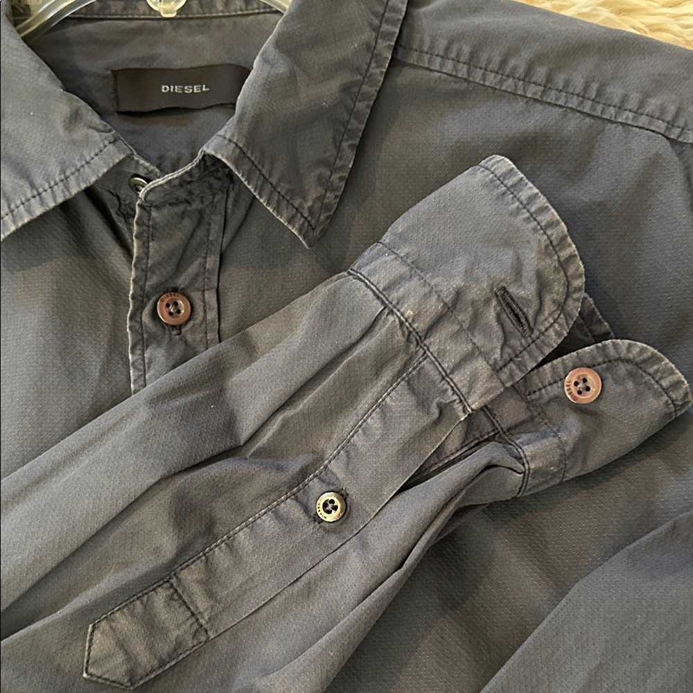 Diesel Dark Blue Casual Button Down Shirt - Picture 5 of 6